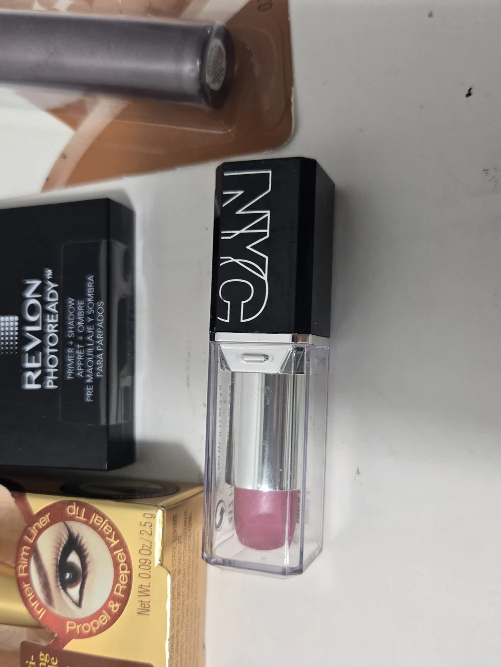 Revlon & e.l.f. Neutral Eyeshadow and Acne Gel Set — Brown, Gold, Pink